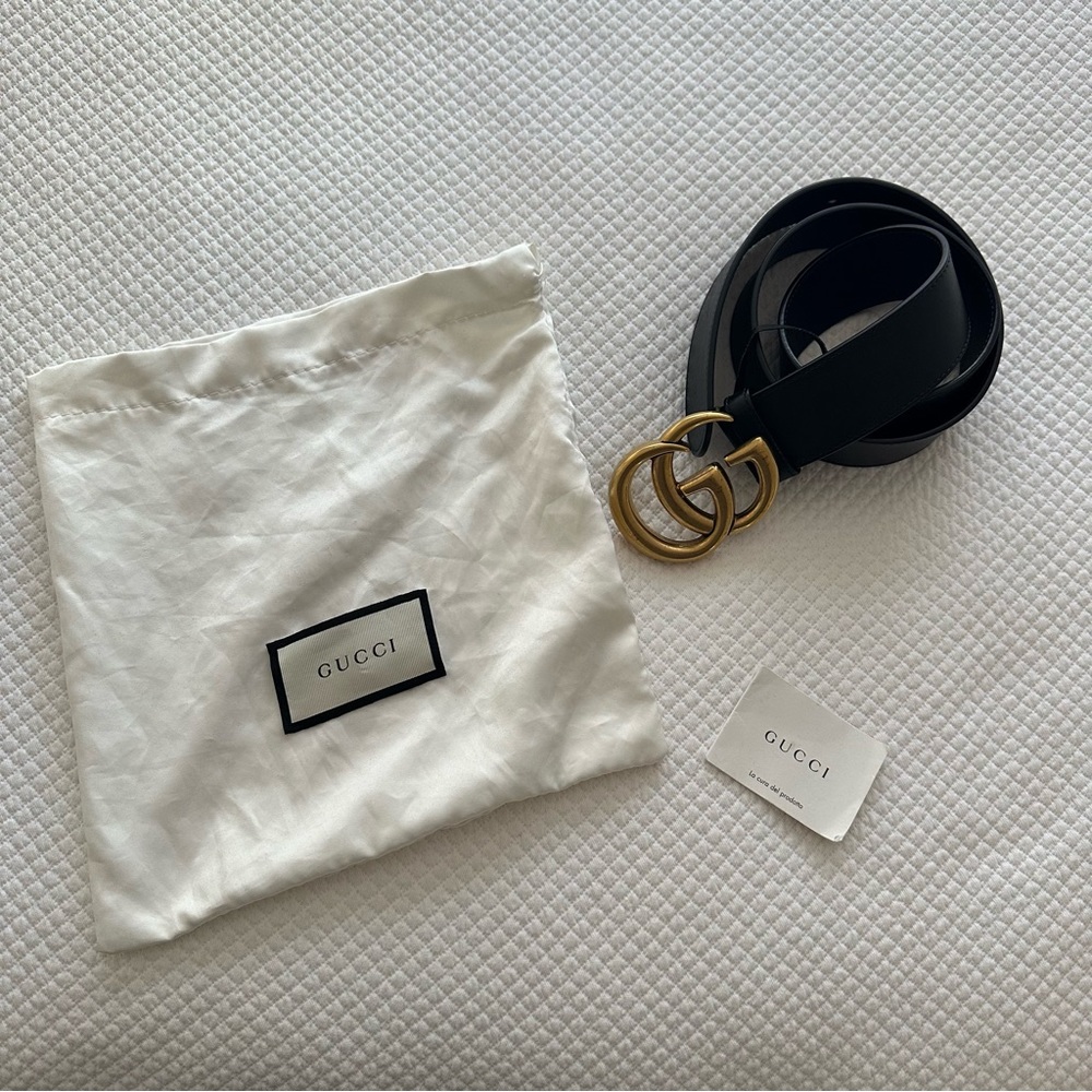 Gucci wide leather belt size 80/32